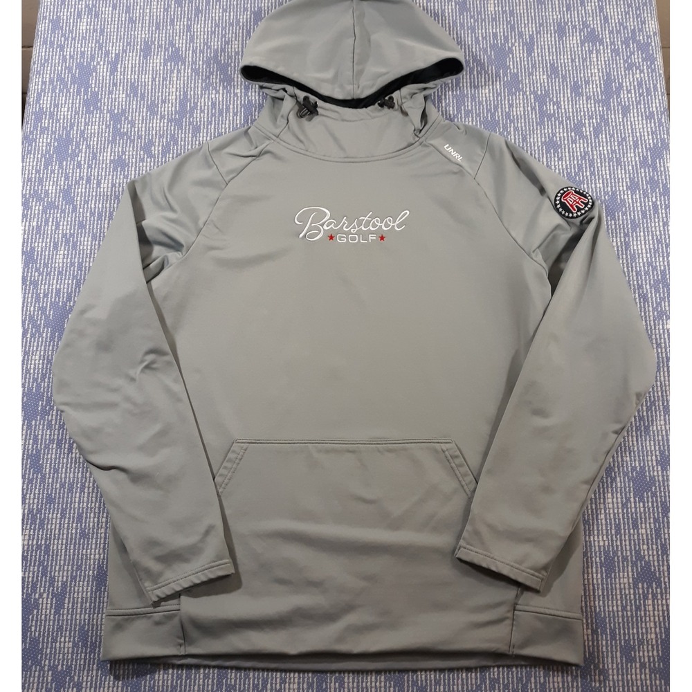 UNRL Barstool Hoodie Sweatshirt Mens Large Gray Pullover Golf Performance
